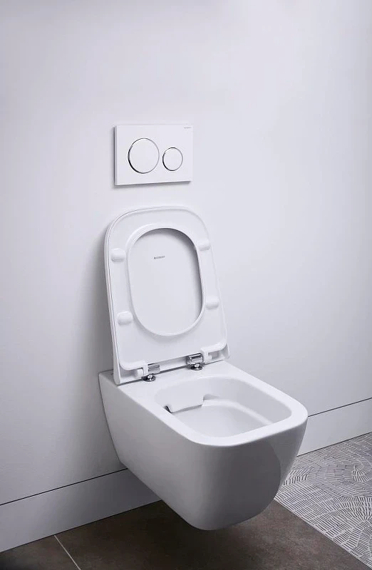 Унитаз Geberit Smyle Square 500.683.00.2 подвесной с сиденьем Микролифт фарфор подвесной