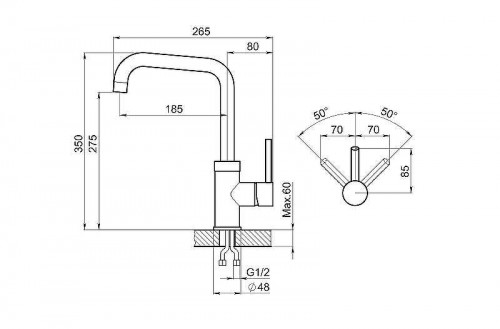 Смеситель для кухни Granula 0041 цвет Арктик