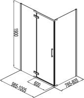 Душевой уголок Aquanet Logic RC1000 AE32-S-100x80U-CT 243626 профиль Хром стекло прозрачное