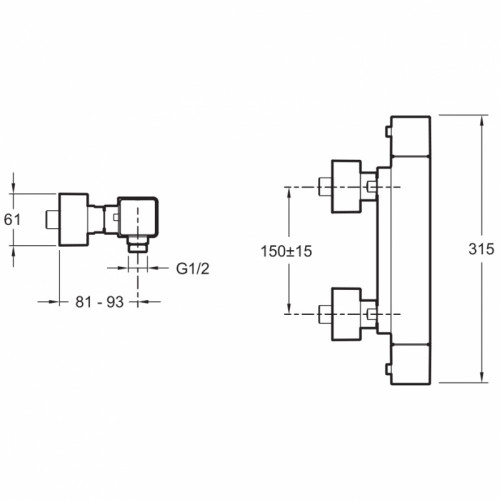 Смеситель для душа Jacob Delafon Strayt E9096-CP Хром латунь на стену