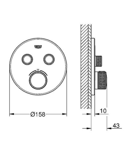 Смеситель для душа Grohe Grohtherm 29119GL0 с термостатом Холодный рассвет глянец