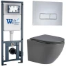 Комплект унитаза с инсталляцией WeltWasser MARBERG 410 + MERZBACH 043 MT-GR + MAR 410 SE-CR 10000011393 цвет Серый матовый с сиденьем Микролифт и клавишей смыва цвет Хром