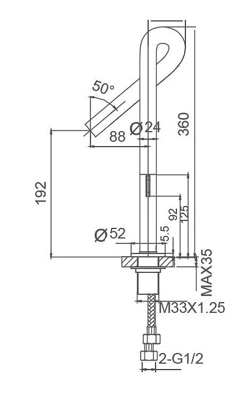 Смеситель для раковины Wonzon & Woghand Loop WW-112-00-508 цвет Черный матовый