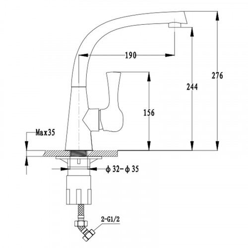 Смеситель для кухни GranFest 3723 цвет Черный