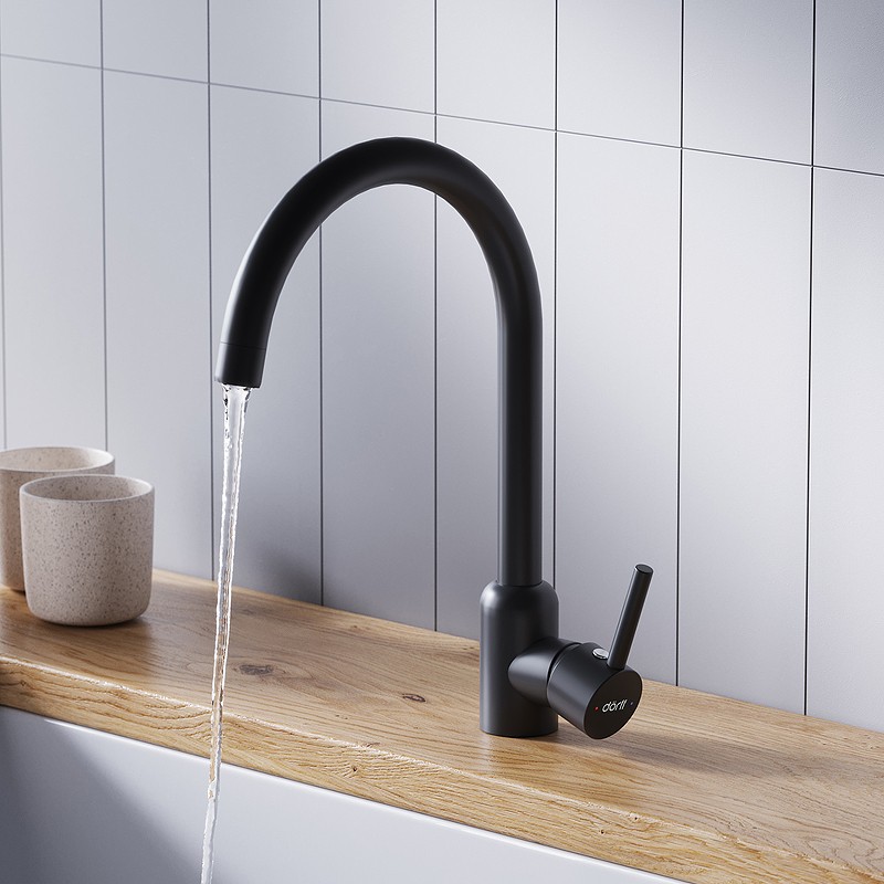 Смеситель для кухни Dorff Logic D3007022 Черный нержавеющая сталь