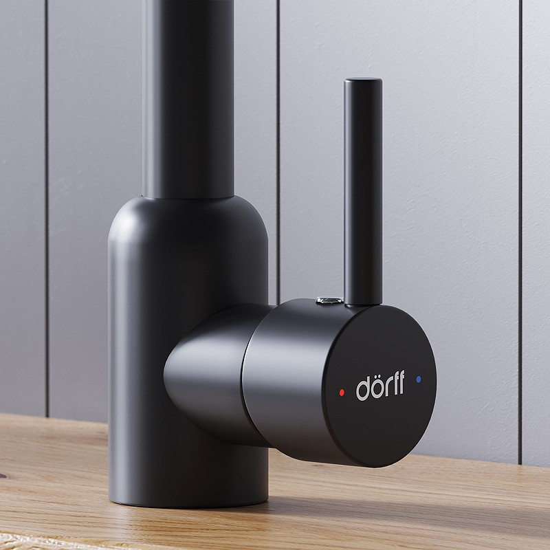 Смеситель для кухни Dorff Logic D3007022 Черный нержавеющая сталь