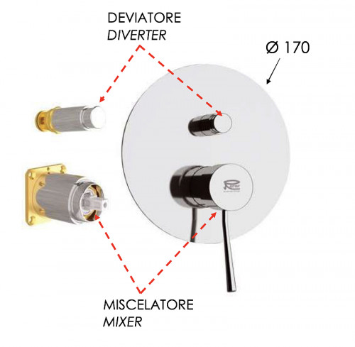 Смеситель для душа Remer Minimal N09KB цвет Хром