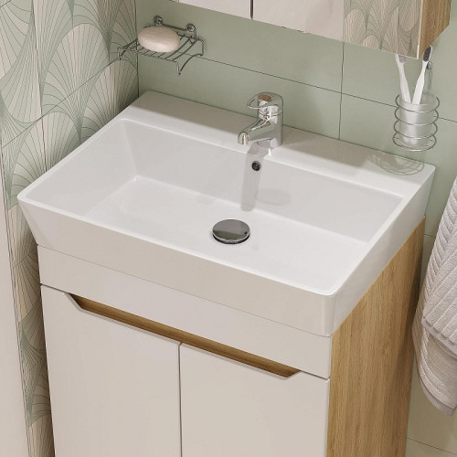 Тумба с раковиной DIWO Архангельск 60 цвет Белый Дуб сонома