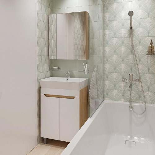 Тумба с раковиной DIWO Архангельск 60 цвет Белый Дуб сонома