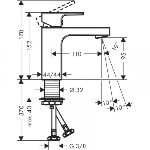 Смеситель для раковины Hansgrohe Vernis Shape 71569670 Черный матовый латунь