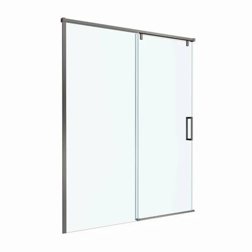 Душевая дверь BelBagno Soft Close-1 150 SOFT_CLOSE-1-BF-1-150-C-GM профиль Оружейная сталь стекло прозрачное