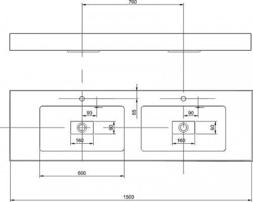 Раковина Aquaton Ричмонд 150 1A70573KRD010 двойная Белая