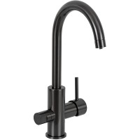 Смеситель для кухни Remer Minimal N792DWCFP Черный брашированный хром латунь