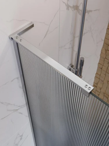 Душевая перегородка BelBagno Uno 100 UNO-L-1-TB-100-FL-Cr профиль Хром стекло рифленое
