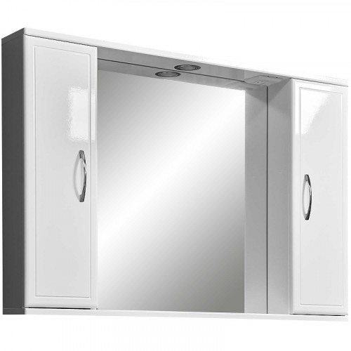 Зеркало со шкафом Stella Polar Концепт 100 SP-00000135 с подсветкой Белое