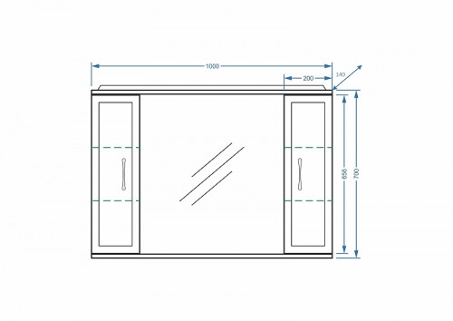 Зеркало со шкафом Stella Polar Концепт 100 SP-00000135 с подсветкой Белое