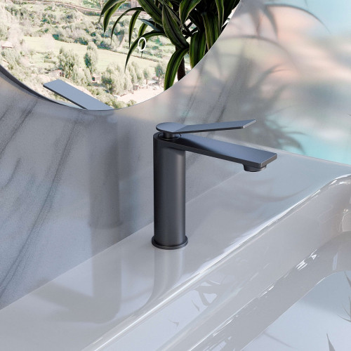 Смеситель для раковины Vincea Verse VBF-2VE1GM Вороненая сталь латунь