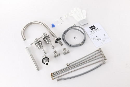 Смеситель на борт ванны Abber Wasser Kreis 316 AF8113BST цвет Сталь брашированная