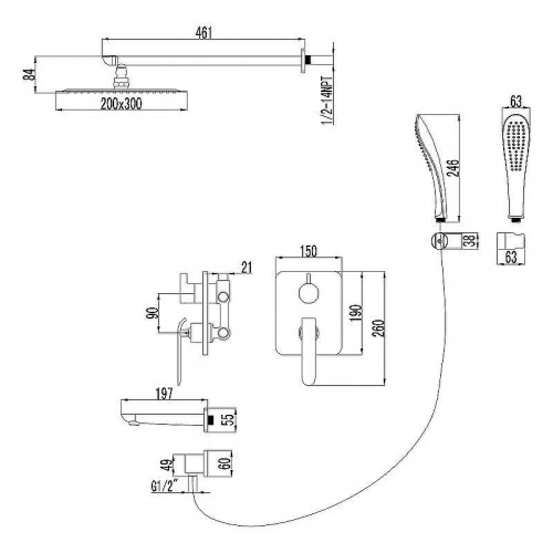 Душевая система Lemark Melange LM4922CW Хром Белый