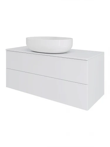 Тумба с раковиной Orange Отто 100 Ot-100TuMDF+B05-520W подвесная цвет Белый глянцевый