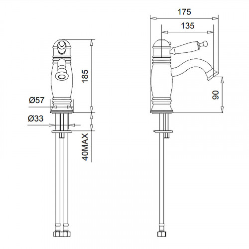 Смеситель для биде Migliore Oxford 19123 с термостатом Хром латунь