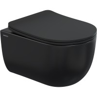 Комплект унитаза Berges Ventas Black с инсталляцией Novum 043326 Черный с сиденьем Микролифт и Черной Soft touch клавишей смыва фарфор подвесной
