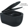 Комплект унитаза Berges Ventas Black с инсталляцией Novum 043326 Черный с сиденьем Микролифт и Черной Soft touch клавишей смыва фарфор подвесной