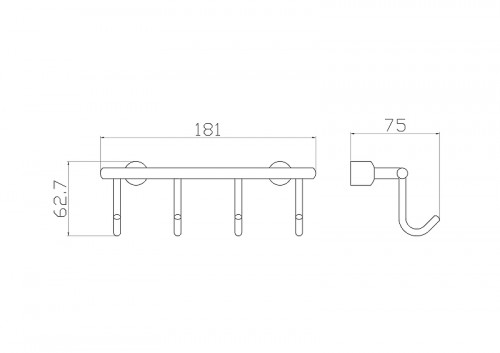 Вешалка для полотенец Wonzon &amp; Woghand WW-9382-4 цвет Хром