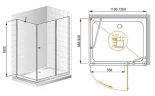 Душевой уголок Cezares Elena 120x90 R ELENA-W-AH-1-120/90-P-Cr-R профиль Хром стекло рифленое