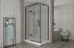 Душевой уголок Bravat Black Line 80x120 BS120.3112AB профиль Черный стекло прозрачное