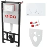 Инсталляция Alcaplast AM101/1120-4:1 RU M670-0001 для унитаза с Белой клавишей смыва пластик