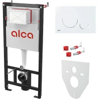 Инсталляция Alcaplast AM101/1120-4:1 RU M670-0001 для унитаза с Белой клавишей смыва пластик