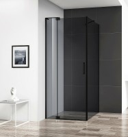 Душевой уголок Cezares Slider 110x100 SLIDER-AH-1-100-100/110-GRIGIO-NERO профиль Черный матовый стекло тонированное