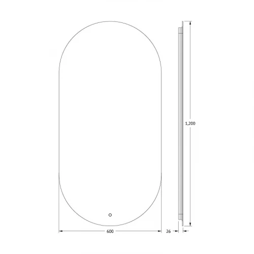 Зеркало Defesto Opti 60х120 DF 2906S с подсветкой 31W-4500K/Сенсорный выключатель/Нейтральный белый свет