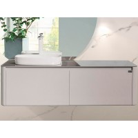 Тумба с раковиной Black&amp;White Universe U915.1400L 140 L 9151400 подвесная Glossy light grey МДФ / ЛДСП