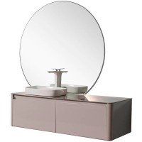 Тумба с раковиной Black&amp;White Universe U915.1400L 140 L 9151400 подвесная Glossy light grey МДФ / ЛДСП