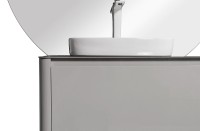 Тумба с раковиной Black&amp;White Universe U915.1400L 140 L 9151400 подвесная Glossy light grey МДФ / ЛДСП