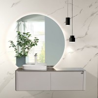 Тумба с раковиной Black&amp;White Universe U915.1400L 140 L 9151400 подвесная Glossy light grey МДФ / ЛДСП