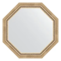 Зеркало Evoform Octagon 68х68 BY 7317 в багетной раме - Состаренное серебро с плетением 70