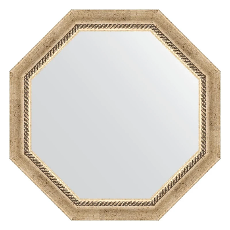 Зеркало Evoform Octagon 68х68 BY 7317 в багетной раме - Состаренное серебро с плетением 70