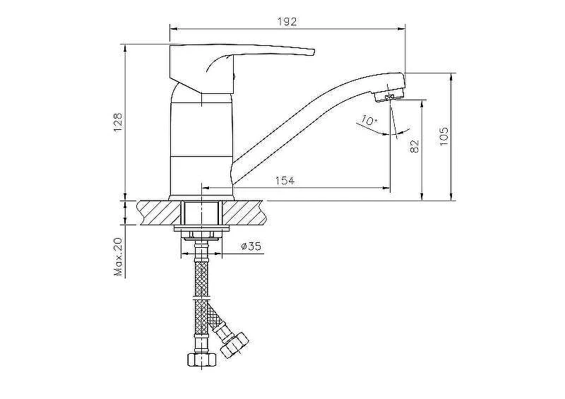 Смеситель для раковины Haiba HB4565-2 Хром