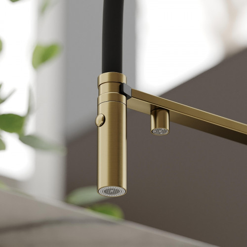 Смеситель для кухни Sancos Imola SC4010BGbh цвет Золото брашированное Черный