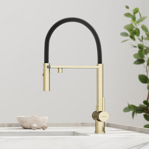 Смеситель для кухни Sancos Imola SC4010BGbh цвет Золото брашированное Черный