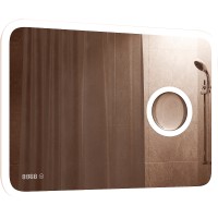 Зеркало Континент Bliss 915х685 ЗЛП767 с подсветкой с сенсорным выключателем с часами с увеличительным зеркалом стекло