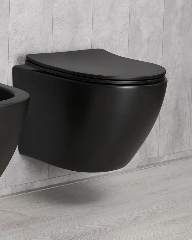 Унитаз Gid Convexo Bm2198 62226Y подвесной цвет Черный матовый с сиденьем Микролифт