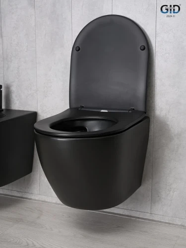 Унитаз Gid Convexo Bm2198 62226Y подвесной цвет Черный матовый с сиденьем Микролифт