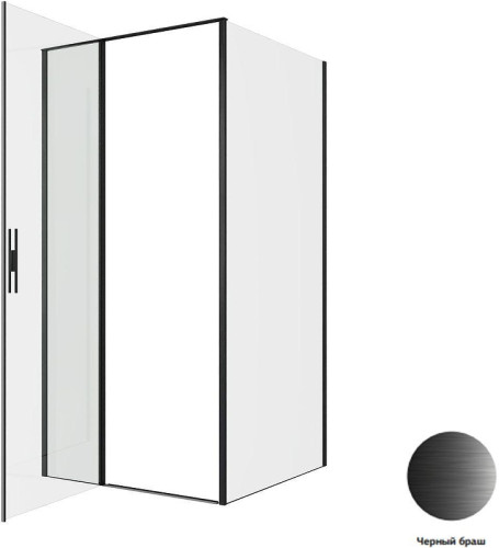 Душевой уголок Allen Brau Priority 100x100 3.31030.BBA+3.31048.BBA цвет профиля Черный браш стекло прозрачное