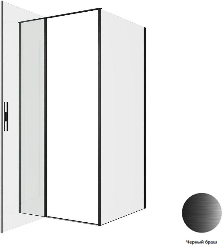 Душевой уголок Allen Brau Priority 100x100 3.31030.BBA+3.31048.BBA цвет профиля Черный браш стекло прозрачное
