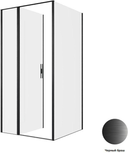 Душевой уголок Allen Brau Priority 100x100 3.31030.BBA+3.31048.BBA цвет профиля Черный браш стекло прозрачное