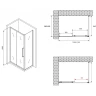 Душевой уголок Abber Schwarzer Diamant 110x60 AG30110H-S60 профиль Хром стекло прозрачное